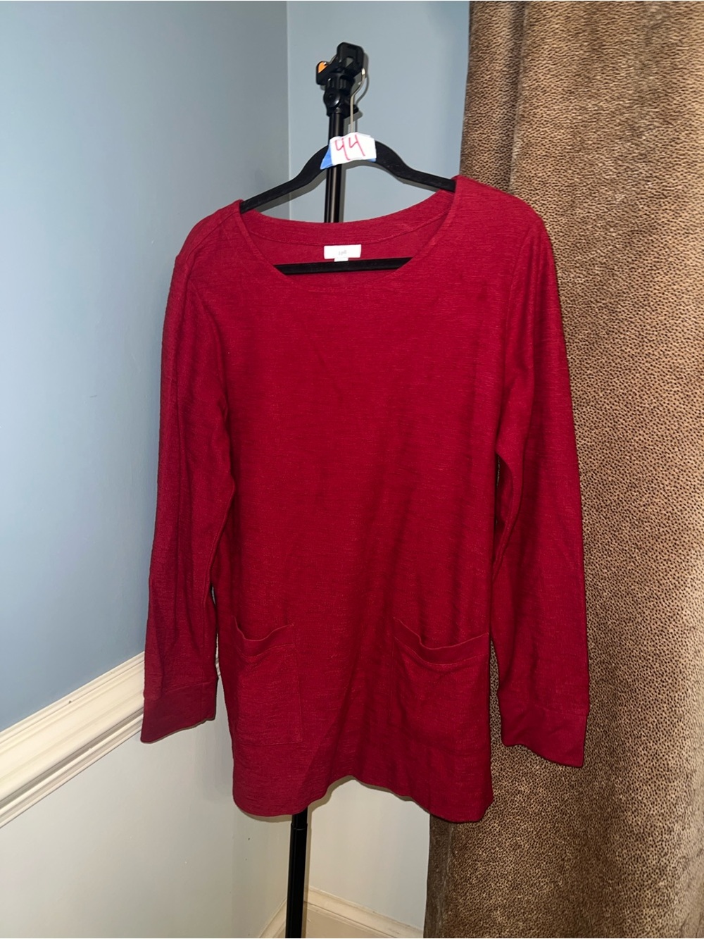 J. Jill Cozy Scoop Neck Sweater Tunic - Deep Red